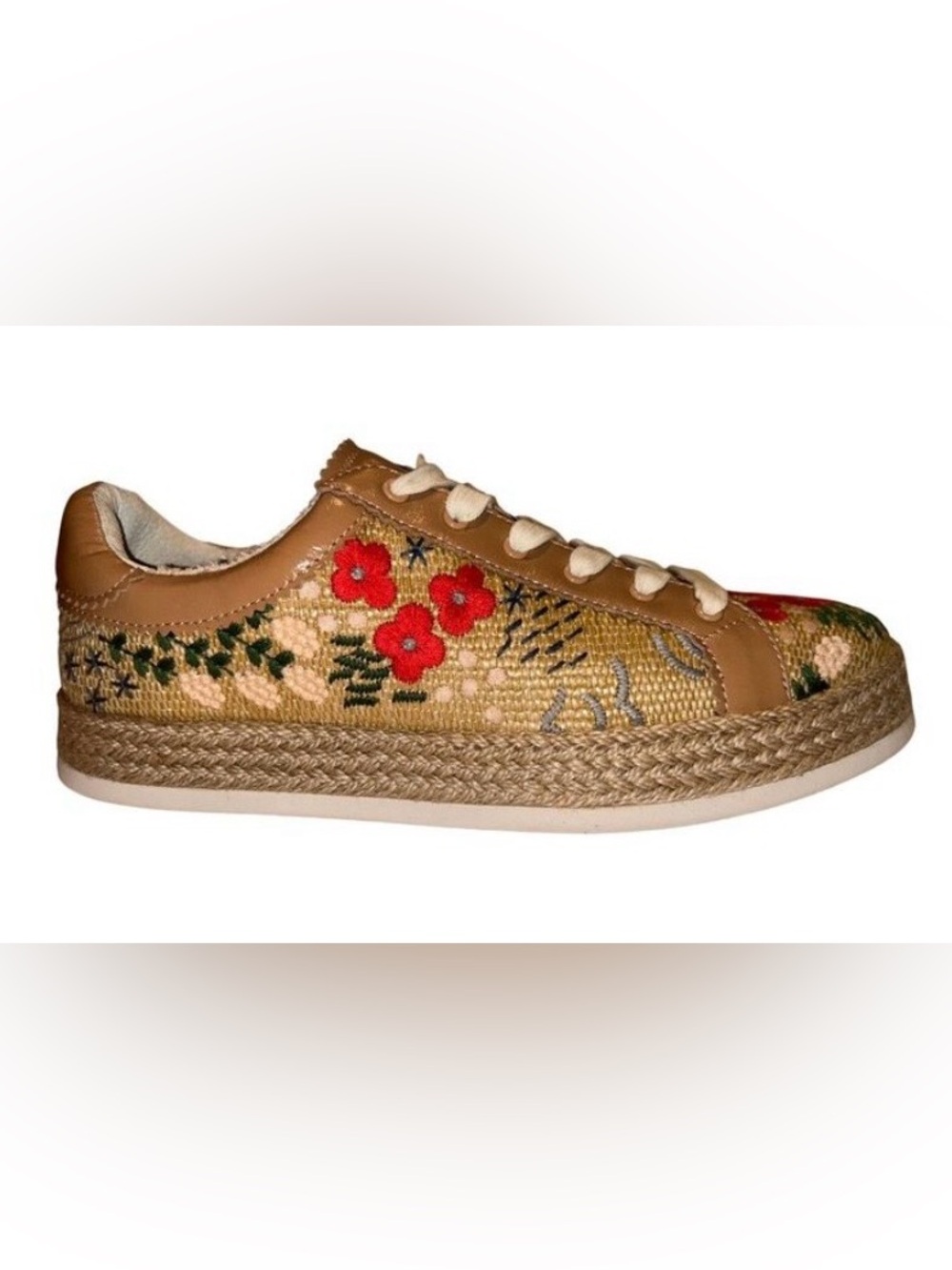 Dolce Vita Azalea Sand Floral Sneakers - Size 10.5 - Excellent Condition